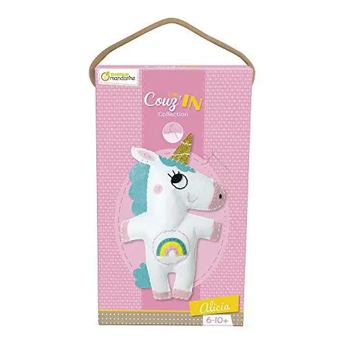 Produktbild: Avenue Mandarine KC066C Puppe Little Couz'In, Nähsets (ideal für Kinder ab 6 Jahren) 1 Stück Alicia das Einhorn