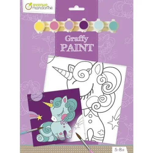 Produktbild: Avenue Mandarine PP018O - Leinwand zum Bemalen, Einhorn, 20x20 cm, ideal ab 5 Jahren, 1 Stück