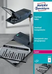 Produktbild: AVERY Zweckform 3552 Overhead-Folien für S/W Laserdrucker und -Kopierer (100 Transparentfolien, A4, spezialbeschichtet, stapelverarbeitbar, Folienstärke 0,10 mm, lösemittelfrei)