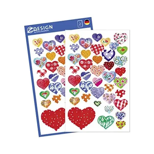 Produktbild: AVERY Zweckform 55811 Papier-Sticker glitzernde Herzen 78 Aufkleber (Deko, selbstklebend, Glitzer, Gastgeschenke, DIY, Poesiealbum, Mitgebsel, Scrapbooking, Bullet Journal, Briefe, Liebe, Hochzeit)