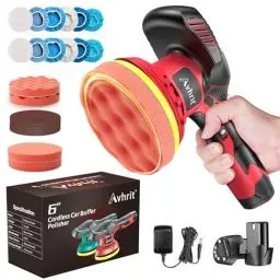 Produktbild: Avhrit Auto Poliermaschine Akku, LCP02 6 Zoll Schnurlose Poliermaschine 12V für Autos 5000RPM 8mm mit 2 Akkus 6 Variable Geschwindigkeiten mit Handbuch in Deutscher für die Autopflege Wachsen