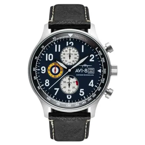Produktbild: AVI-8 Pilot Hawker Hurricane Herren-Armbanduhr Japanisch Quarz AV-4011-0F, Wimpel Blau