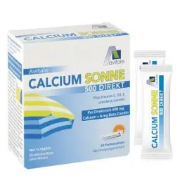 Produktbild: Avitale Calcium Sonne 500 Direkt - Zur Vorbereitung Ihrer Haut auf die Sonne mit 500 mg Calcium und 6 mg Beta-Carotin plus Vitamin C, D3 und E, 75 g