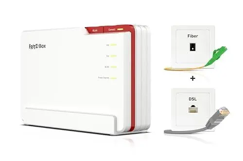 Produktbild: FRITZ!Box 5690 Pro (Wi-Fi 7 Premium DSL- und Glasfaser-Router mit Triband (2,4 GHz, 5 GHz, 6 GHz) bis zu 18,5 GBit/s, für Glasfaser & DSL-Anschlüsse, WLAN Mesh, DECT-Basis, deutschsprachige Version)