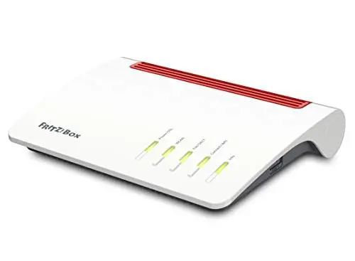 Produktbild: FRITZ!Box 7590 WLAN AC+N Router (DSL/VDSL,1.733 MBit/s (5GHz) & 800 MBit/s (2,4 GHz), bis zu 300 MBit/s mit VDSL-Supervectoring 35b, WLAN Mesh, DECT-Basis, Media Server, geeignet für Deutschland)