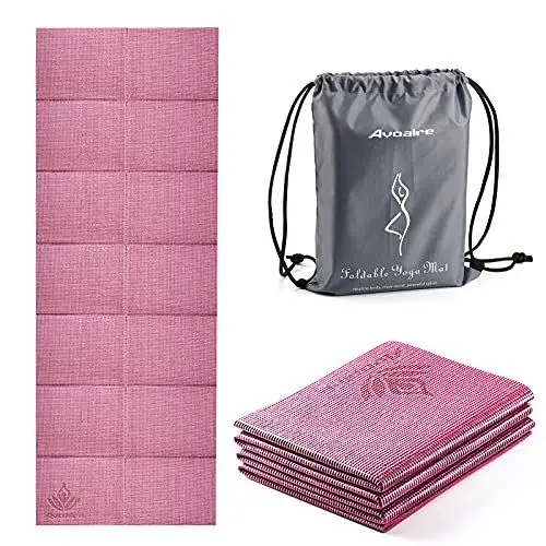 Produktbild: Avoalre Yogamatte rutschfest,173 X 61CM Tragbare Trainingsmatte 5MM,reise Yogamatte faltbar Gymnastikmatte, ideale für Reise,Yoga, Pilates & Workout