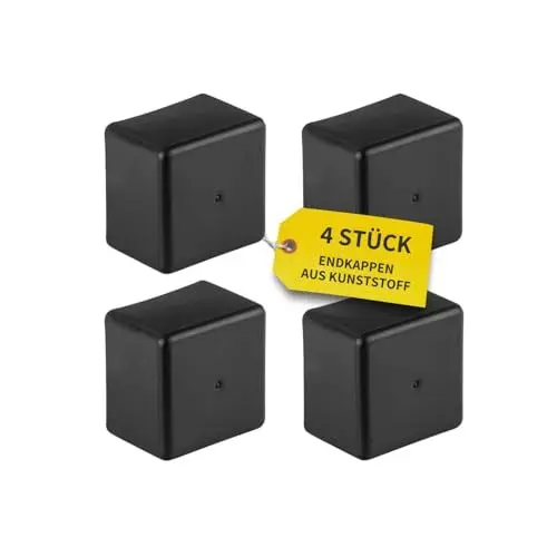 Produktbild: Avoltik 4 Stück Endkappen 40x40 für Solarschienen | Hochwertige Kunststoff Endkappen für Solarprofil 40x40 | wetterbeständig und langlebig | Schutz vor Schmutz und Wasser I Schutzkappen Farbe: schwarz