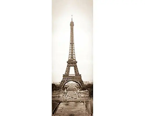 Produktbild: awallo Dekopanel Motiv Eiffelturm Paris Beige in 100 x 280 cm Fototapete mit Pariser Eiffelturm auf Vliestapete Made in Germany einfache und schnelle Verarbeitung