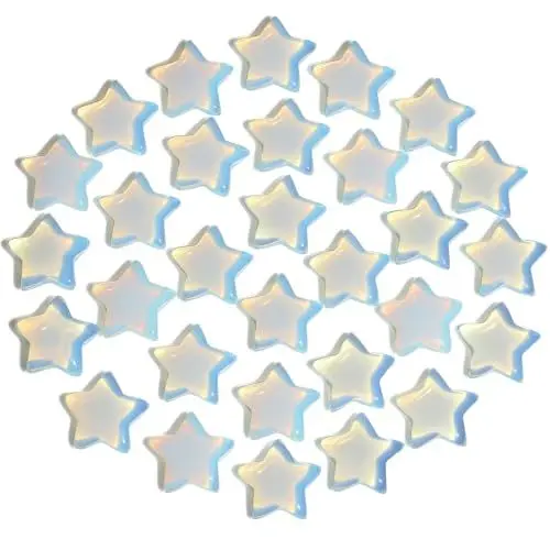 Produktbild: AWARDSEN 20 PCS Sternkristall, Opal Heilsteine Kristalle Set, Edelsteine Weiß Steine GlüCkssteine Kristall Star Crystal für Reiki Ornamente und Meditation