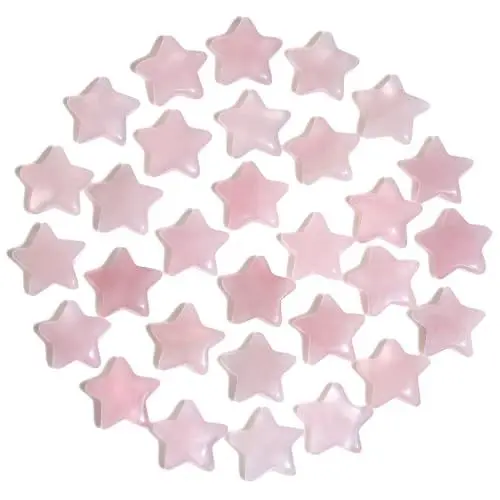 Produktbild: AWARDSEN 20 PCS Sternkristall, Rosenquarz Heilsteine Kristalle Set, Edelsteine Rosa Steine GlüCkssteine Kristall Star Crystal für Reiki Ornamente und Meditation