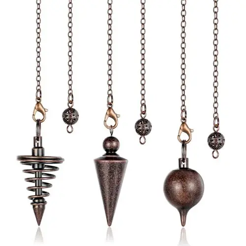 Produktbild: AWARDSEN 3 PCS Kupfer Pendel, Metall Pendel Esoterik Wünschelrute in Set für Weissagung, Tarot Zubehör, Reiki Balancing Geschenke für Tarot Liebhaber