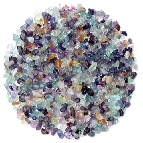 Produktbild: AWARDSEN 400pcs Fluorit Edelstein Perlen für Armbänder 6mm, Edelsteine Perlen Set Natürlichen Unregelmäßige Perlenarmband Selber Machen DIY Armbänder Ohrringe Schmuck Geschenke für Frauen 5-8mm