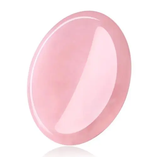 Produktbild: AWARDSEN Rosenquarz Daumen Sorge Stein Heilsteine Kristall, Rosa Oval Geformt Tasche Natur Edelstein für Wiccan Lieferungen, Angst Stressabbau, Wahrsagerei, Reiki Heilung, Energie Balancing