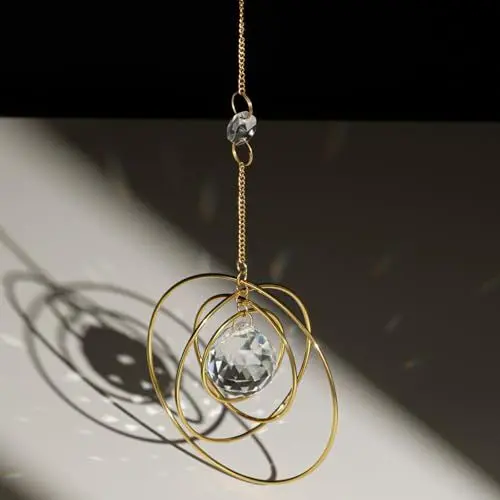 Produktbild: AWARDSEN Sonnenfänger Kristall Garten Dekoration, Kosmischer Stil Suncatcher Regenbogen Sonnenfänger Fenster Hängend Dekoration