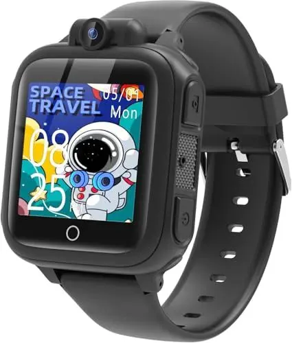 Produktbild: Awatty Smartwatch Kinder, Smart Watch für Jungen und Mädchen, Spielzeug für Kinder 3 4 5 6 7 8 9 10 11 12 Jahre, mit Micro SD Karte, Kamera, 14 Spiele, Musik, Wecker - Schwarz