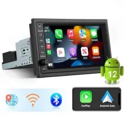 Produktbild: AWESAFE 1Din Autoradio mit CarPlay Android Auto, Android 13 System, 7 Zoll Touchscreen, 2+32G, Unterstützt GPS Navigation Bluetooth WiFi MirrorLink