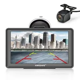 Produktbild: AWESAFE Bluetooth Navigation mit Rückfahrkamera für Auto LKW 7 Zoll Navigationsgeräte, 2023 Europa Karten Lebenslang Kostenloses Kartenupdate