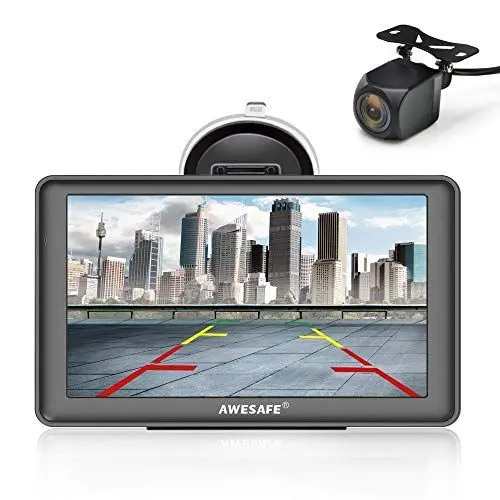 Produktbild: AWESAFE Bluetooth Navigation mit Rückfahrkamera für Auto LKW 7 Zoll Navigationsgeräte, 2023 Europa Karten Lebenslang Kostenloses Kartenupdate