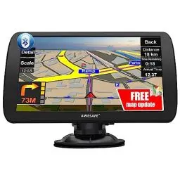 Produktbild: AWESAFE LKW Navi 9 Zoll Navigationsgerät mit Bluetooth 2024 GPS Navigation unterstützt lebenslang Kartenupdate