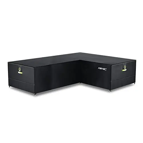 Produktbild: AWNIC Garten L geformt Sofa Abdeckung wasserdicht, Terrasse Rattan Ecke Möbel deckt, im Freien L geformt Sektional deckt technischen Stoff AlicanTex 270 (Links) x 215 (rechts) x 71 cm