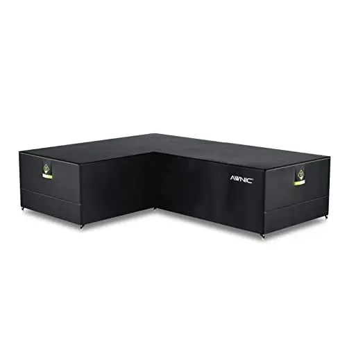 Produktbild: Awnic Garten L geformt Sofa Abdeckung wasserdicht, Terrasse Rattan Ecke Möbel deckt, im Freien L geformt Sektional deckt technischen Stoff AlicanTex 215 (Links) x 270 (rechts) x 71 cm