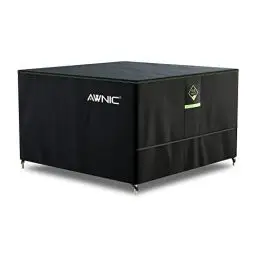 Produktbild: Awnic Gartenmöbel Abdeckung wasserdicht mit Haken Winterfest, 420D Oxford mit AlicanTex wetterfeste Technologie, Winddicht Anti-UV Gartentisch Abdeckplane, quadratisch Schwarz (190 * 190 * 71cm)