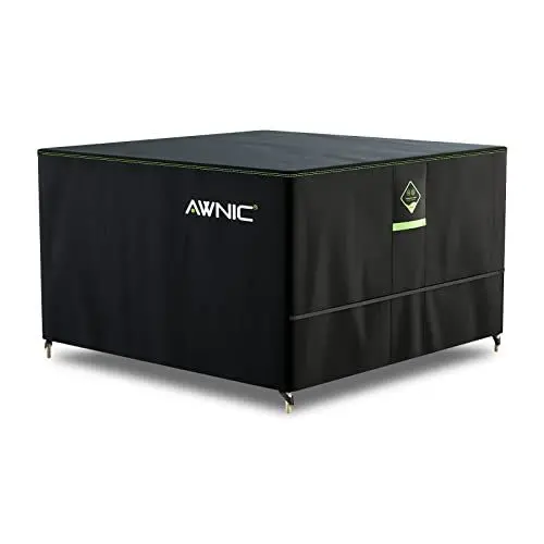 Produktbild: Awnic Gartenmöbel Abdeckung wasserdicht mit Haken Winterfest, 420D Oxford mit AlicanTex wetterfeste Technologie, Winddicht Anti-UV Gartentisch Abdeckplane, quadratisch Schwarz (190 * 190 * 71cm)