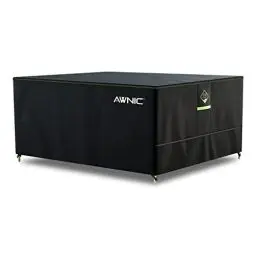 Produktbild: Awnic Gartenmöbel Abdeckung wasserdicht mit Haken Winterfest, 420D Oxford mit AlicanTex wetterfeste Technologie, Winddicht Anti-UV Gartentisch Abdeckplane, rechteckig Schwarz (170 * 95 * 71cm)