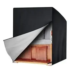 Produktbild: Awnic Strandkorb Schutzhülle Winterfest, Strandkorbhülle 2 Sitze Wasserdicht, Abdeckhauben für Strandkörbe, Abdeckung Strandkorb Winterfest 420D Oxford-Gewebe L135×B105×H175/140cm