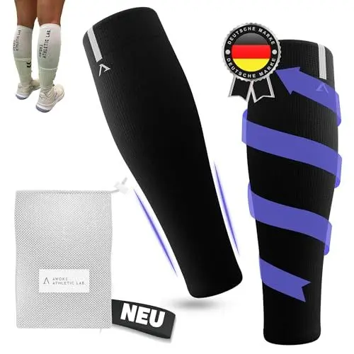 Produktbild: AWOKE® Wadensleeves - Waden Kompression | Kompressionsstrümpfe Damen & Herren | Stützstrümpfe für Handball, Laufen, Joggen | Thrombosestrümpfe | Bandagen für Venen & Krampfadern
