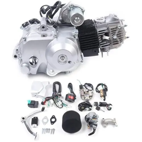 Produktbild: awolsrgiop 125ccm motor, 125cc 4 Takt ATV Motoren Gokart Motor Halbautomatisch Motor Engine für ATV QUAD GO KART Motocross Bike