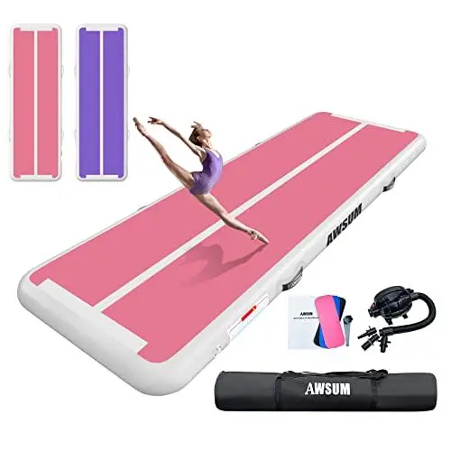 Produktbild: AWSUM 4M Air Tracking Matte Tumbling Matten, Aufblasbar Gymnastikmatte Turnmatte, 10/20cm hoch mit Luftpumpe Air Matte Track mit Tragetasche für Zuhause, Yoga Outdoor Übungsgymnastik usw