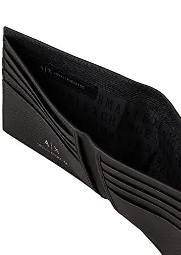 Produktbild: A｜X ARMANI EXCHANGE Armani Exchange Plate Logo Saffiano-Leder Bifold Wallet schwarz