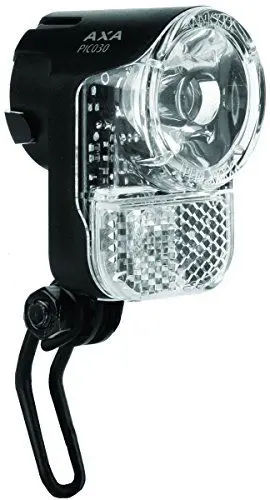 Produktbild: AXA Pico 30 Switch, Fahrradlicht Vorne Dynamo, 30 Lux Fahrrad Scheinwerfer, LED Frontlicht, 50 m Sichtweite, 3.000 m gesehen werden, Integrierter Reflektor, Schwarz