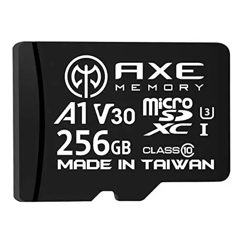 Produktbild: AXE 256GB MicroSDXC-Speicherkarte + SD Adapter mit A1 App Performance, V30 UHS-I U3 4K