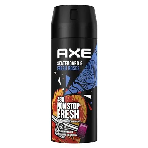 Produktbild: Axe Bodyspray Skateboard & Fresh Roses Deo ohne Aluminium sorgt 48 Stunden lang für effektiven Schutz vor Körpergeruch 150 ml