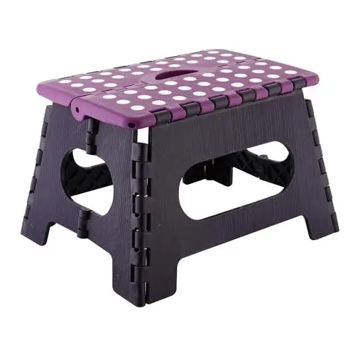 Produktbild: axentia 235098 Klapphocker, aus Kunststoff, Faltbarer Tritthocker stabil bis 150 kg, farblich sortiert