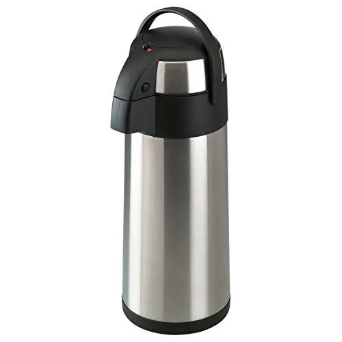 Produktbild: axentia Airpot in Silber, Pumpkanne aus rostfreiem Edelstahl, Volumen: ca. 5 L, 19 x 19 x 45 cm