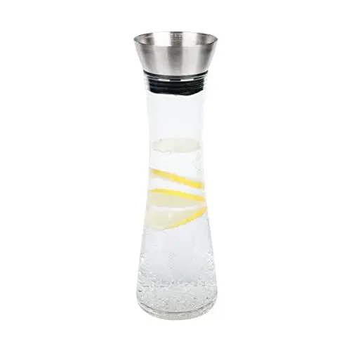 Produktbild: axentia Glaskaraffe, Glas, klar/Silber/schwarz, ca. 1,2 l