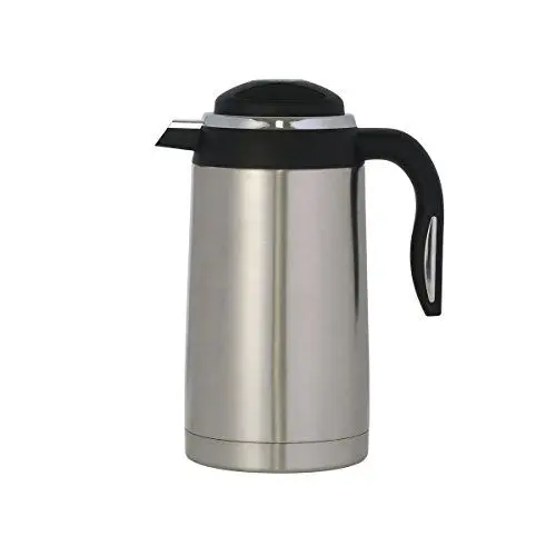 Produktbild: axentia Isolierkanne Mila in Silber aus Edelstahl und Kunststoff, Pumpkanne mit Doppelwand, Warmhaltekanne mit hoher Isolierfähigkeit, Kaffeekanne mit robustem Korpus, Volumen: ca. 1,6 L