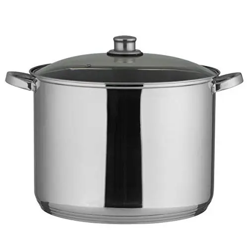 Produktbild: axentia Universaltopf in Silber, Topf mit Glasdeckel und Drahtgriffen, Kochtopf aus rostfreiem und pflegeleichtem Edelstahl, verkapselter Aluminiumboden 20 Liter Volumen