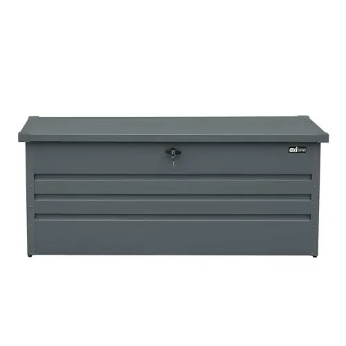 Produktbild: AXI Miles Gartenbox aus Metall in Anthrazit 600 | Outdoor Kissenbox für den Garten mit Boden und Schloss | Outdoor Aufbewahrungsbox/Auflagenbox wasserdicht für Kissen - 165 x 70 x 62 cm