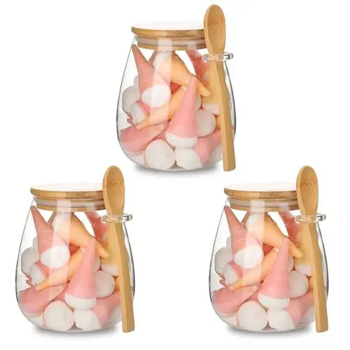 Produktbild: AXKIIN Vorratsdosen mit Deckel Luftdicht, 1000ml Glasbehälter mit Deckel, 3er Set Overnight Oats Gläser Gewürzdosen, Vorratsgläser mit Deckel für Tee, Müsli oder Spaghetti Aufbewahrung