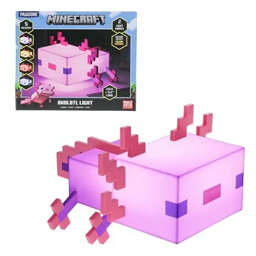 Produktbild: Minecraft Axolotl Lampe - Offiziell lizenziert, Fünf Farbmodi, Minecraft-Lampe für Gaming-Schreibtisch oder Nachttisch, Schlafzimmerdeko, Pink