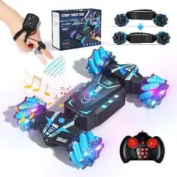 Produktbild: AYIQUTY Ferngesteuertes Auto, RC Stunt Car mit Spray, Lichtern und Musik für Kinder, 4WD 2,4 GHz Ferngesteuert mit Handsteuerung 360° Crawler Geschenk für Jungen und Mädchen (RC Stunt Auto)