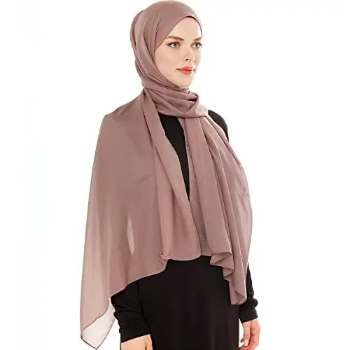 Produktbild: Ayisah Kopftuch Damen Hijab - Chiffon Hijab Kopftuch Für Damen - Moderne Muslimisch Chiffon Hidzab Tuch Schal Kopftucher - Braun - Dunkles Taupe