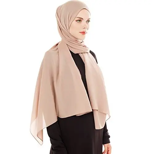 Produktbild: Ayisah Kopftuch Damen Hijab - Chiffon Hijab Kopftuch Für Damen - Moderne Muslimisch Chiffon Hidzab Schal Kopftucher - Helles Taupe