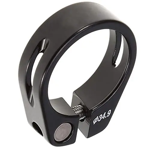 Produktbild: AYNEFY Aluminiumlegierung Sattelstütze Klemme 34,9 mm Schwarz Mountainbike Zubehör für 30,4/30,8/31,6 mm Sattelstütze
