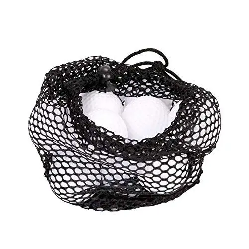 Produktbild: AYNEFY Schwarze Netztasche Golfball Tasche Nylon Kordelzug Netzbeutel Kleiner Reisestapelsack Mesh Storage Ditty Bag für Golfball Tennis Kosmetik Duschgel Flaschentopf Outdoor Tools(S)