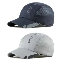 Produktbild: AYPOW 2 Pcs Baseball Cap Herren Damen, Schnelltrocknend Basecap Running Cap mit Atmungsaktivem Mesh Unisex, Leichtgewicht Schildmütze Verstellbar Draußen Kappen Sonnenhut Cappy für Golf Reisen Laufen